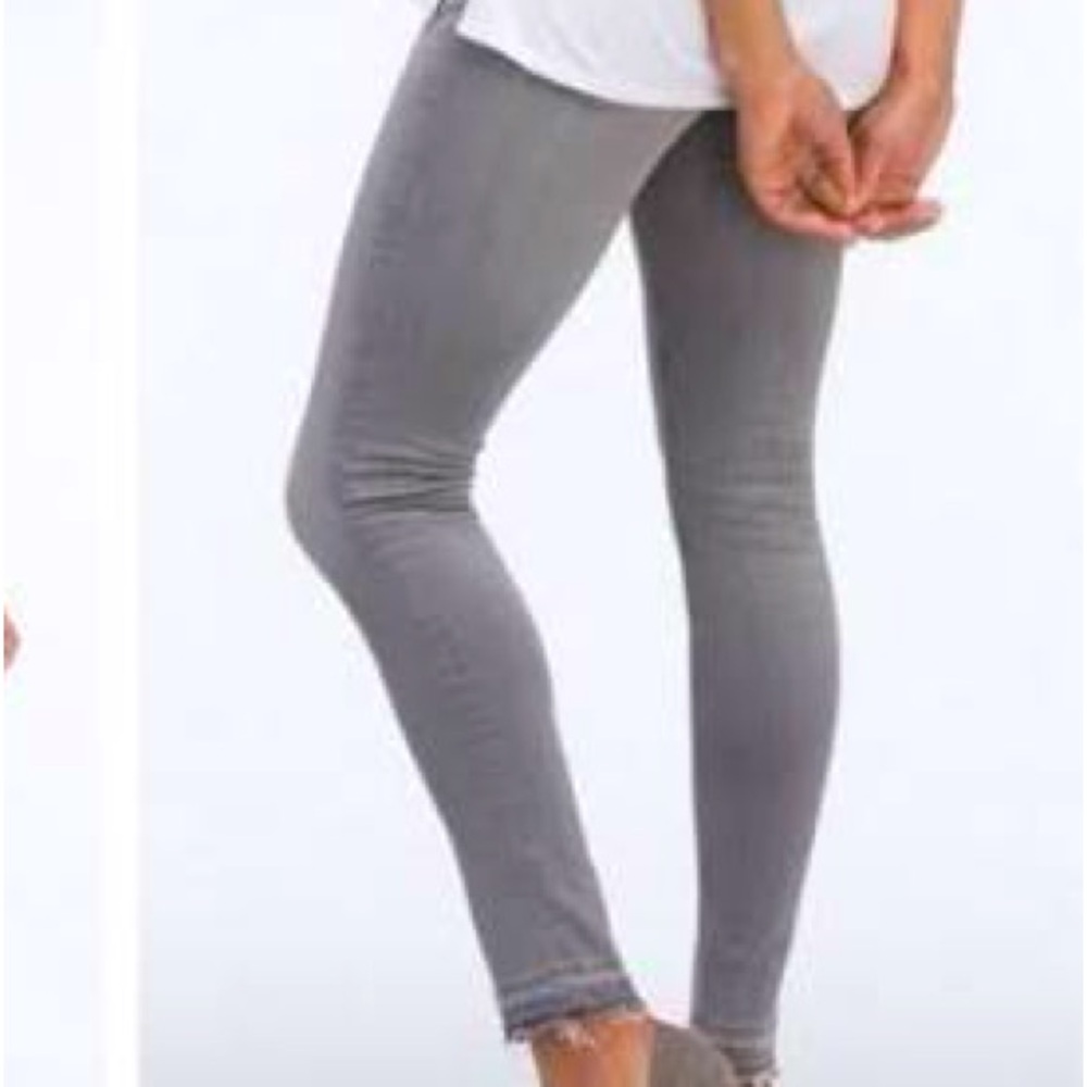 AG-ED Adriano Goldschmied Denim 28R The Legging Ankle Super Skinny Raw Hem Gray